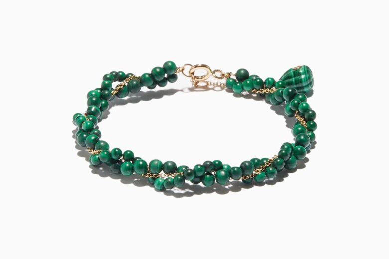 best bracelets women yvonne leon malachite topaz beaded bracelet review - Luxe Digital