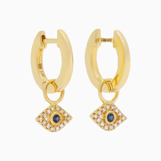 best jewelry brands evil eye hoop earrings - Luxe Digital