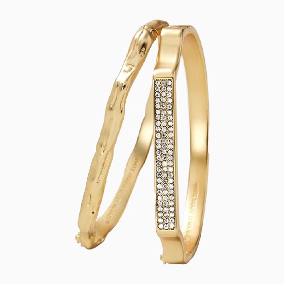 best jewelry brands goldtone bangle bracelet - Luxe Digital