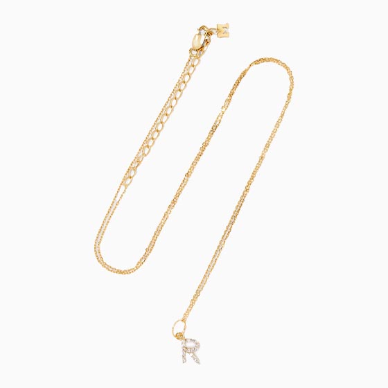 best jewelry brands initial gold diamond necklace - Luxe Digital