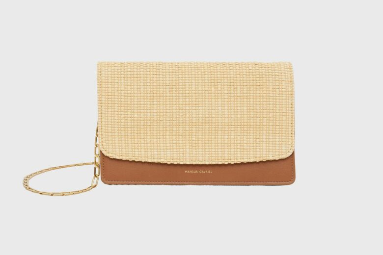 best wallets women mansur gavriel raffia chain wallet luxe digital