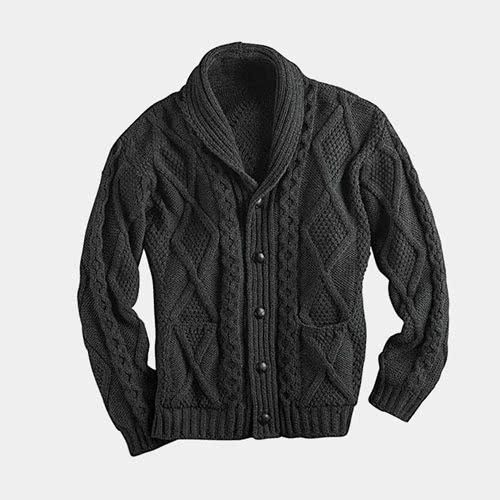 Casual dress code men style Irish knitwear cardigan - Luxe Digital