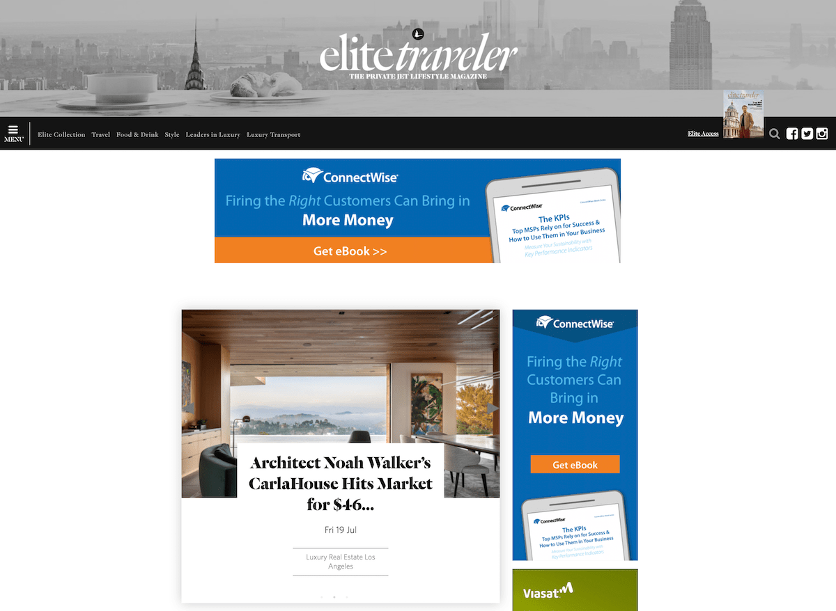 best luxury magazine Elite Traveler - Luxe Digital