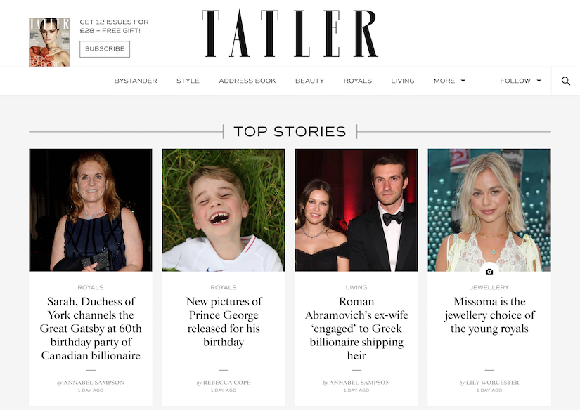 best luxury magazine Tatler - Luxe Digital